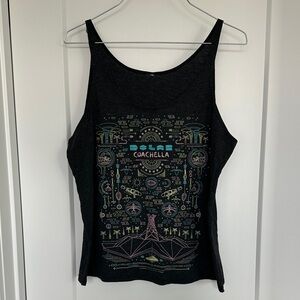 Black Graphic Women's Tank Top Coachella